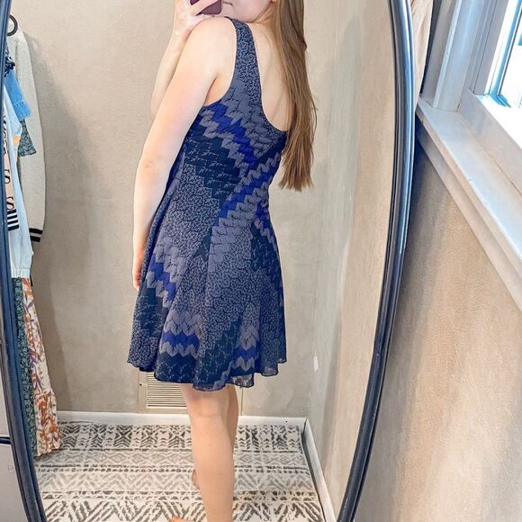 Free People Chevron Sleeveless Mini Dress M - Picture 3 of 9